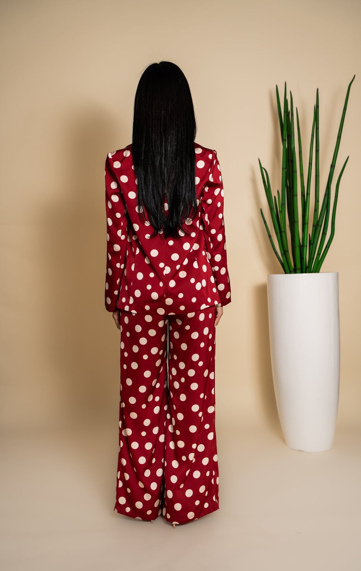Conjunto lunares rojo - vista trasera