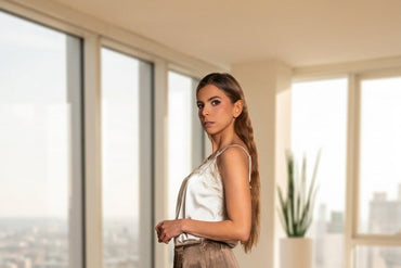 Champagne Satin Lace Camisole Top