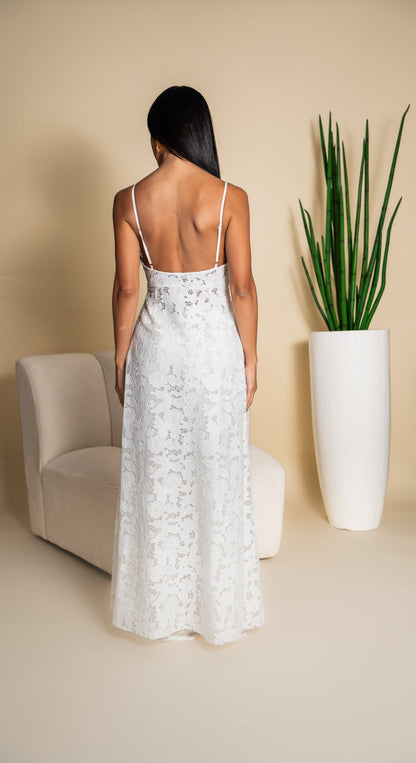 White Lace Floral Jumpsuit BZ10862 - Front view 3