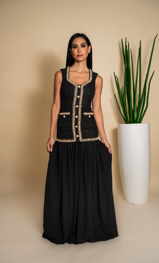 Vestido negro Chanel - vista frontal