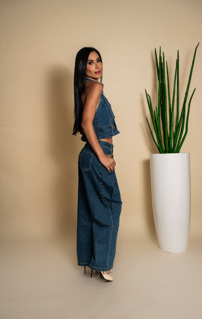 Conjunto denim - vista lateral derecha