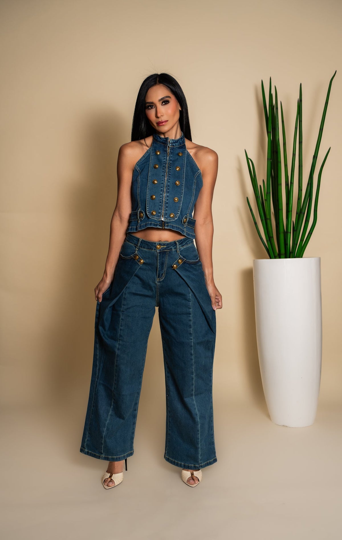 Conjunto denim - vista frontal