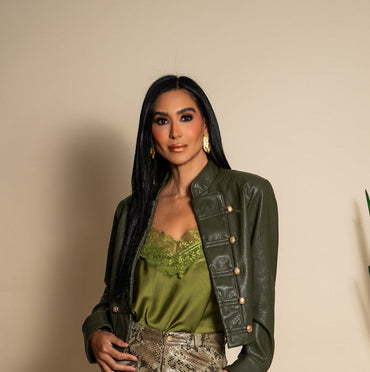 Chaqueta Militar Verde Oliva - Vista completa