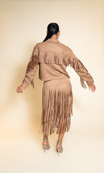 Fringe Suede Set - back view