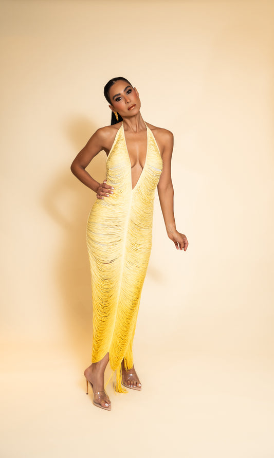Solsticio Fringe Maxi Dress