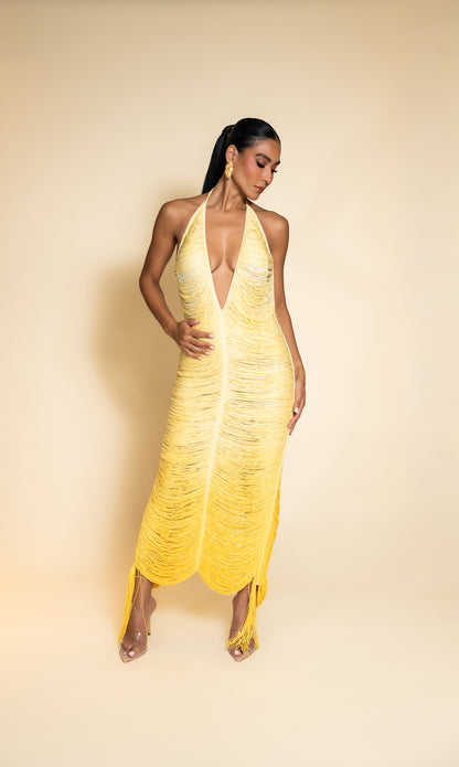 Solsticio Fringe Maxi Dress