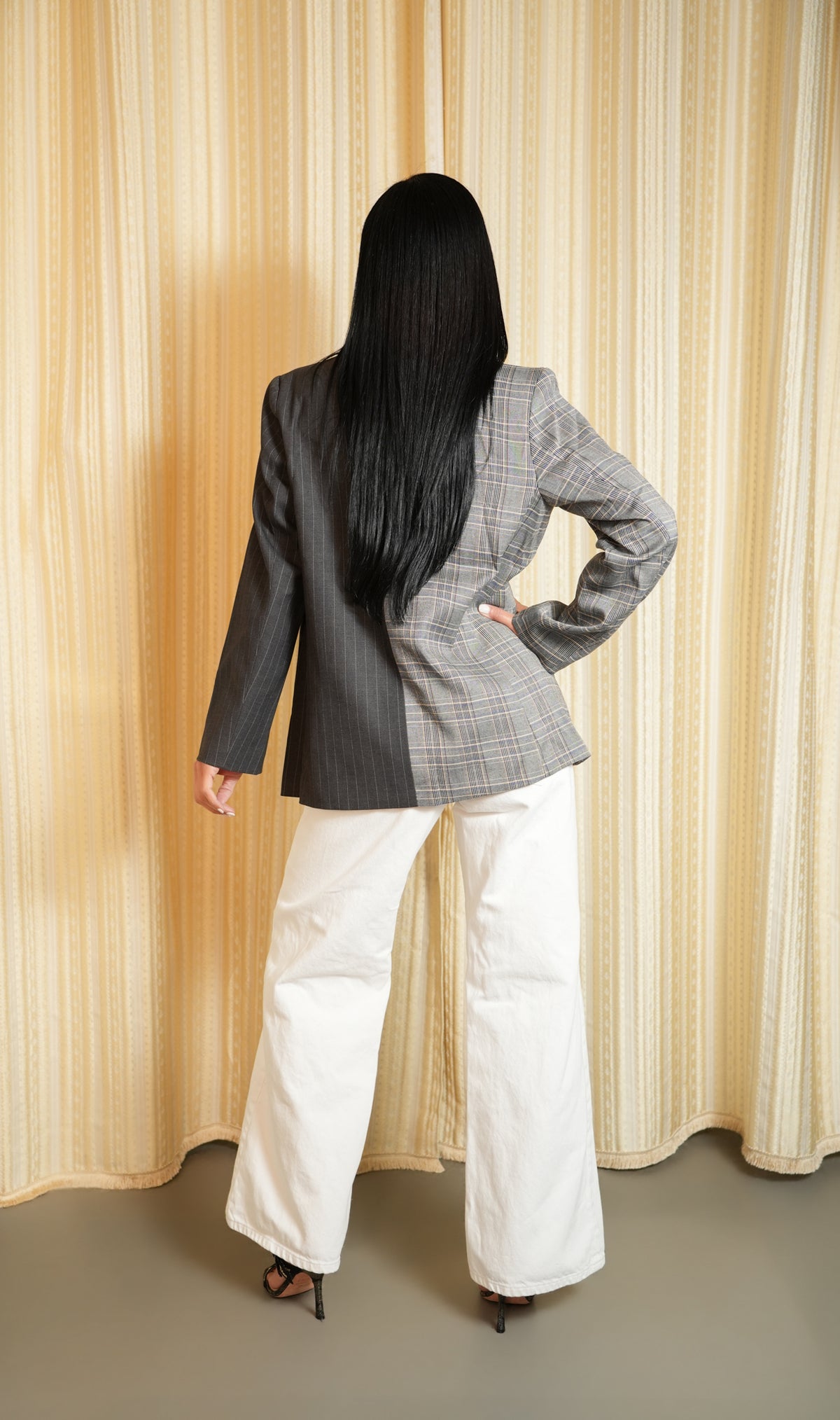 Pinstripe Double-Breasted Blazer