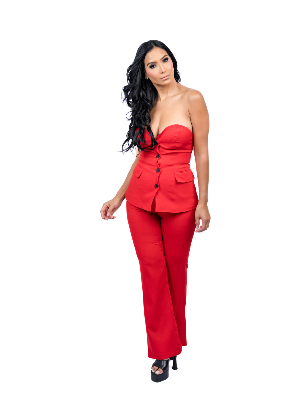 Red Pants and Vest Set