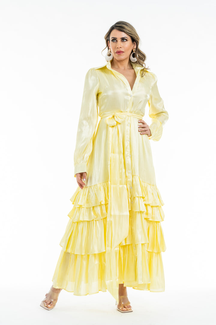 Yellow Satin Gown