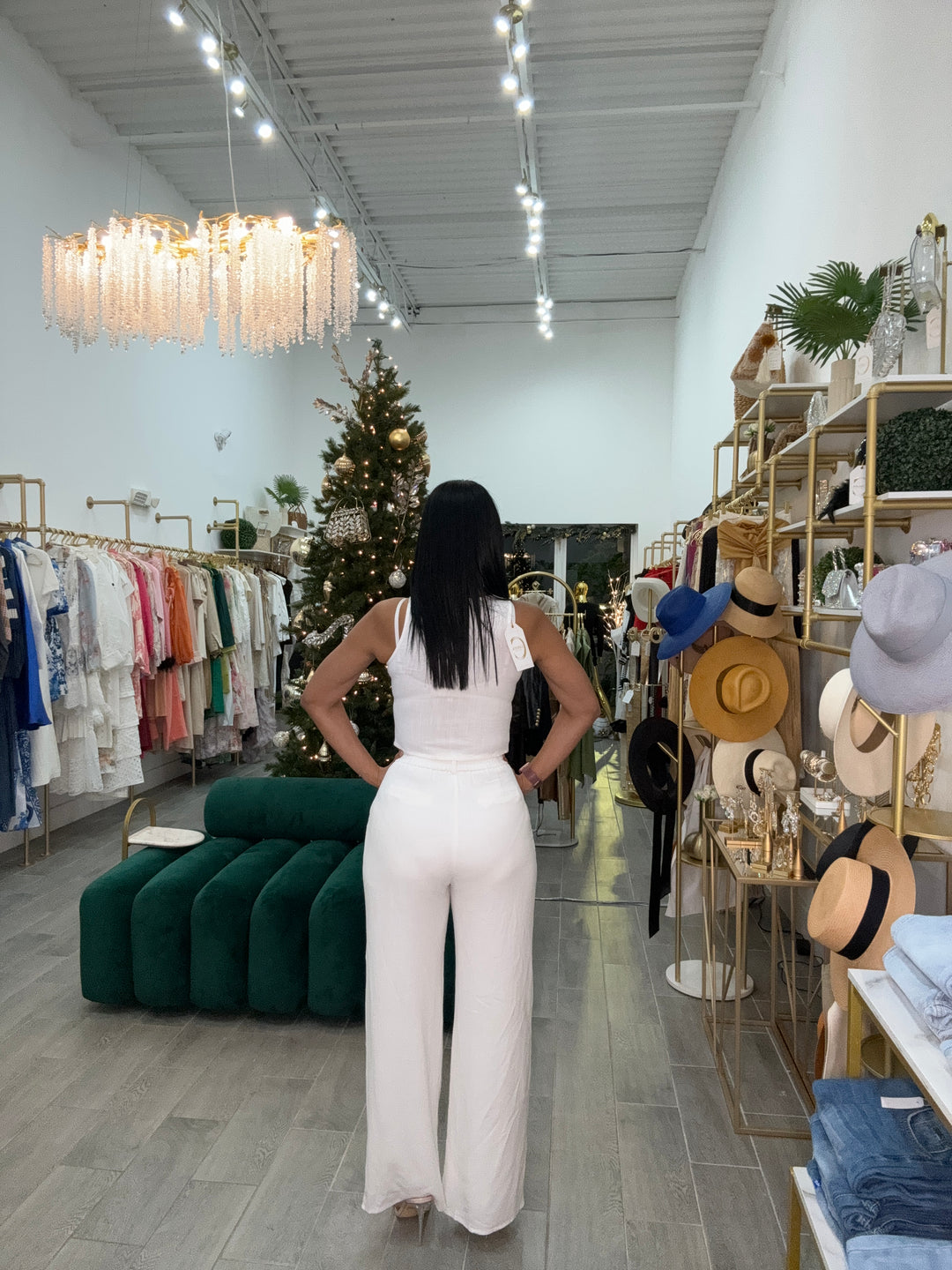 White Vest & Wide-Leg Pants Set